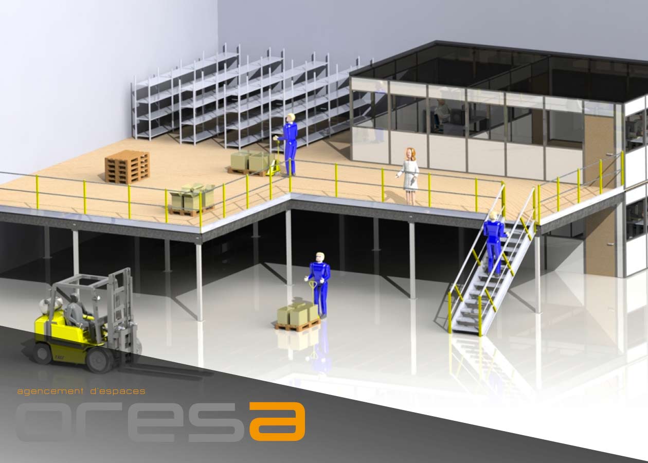 Plateforme de stockage avec cloisons - Oresa