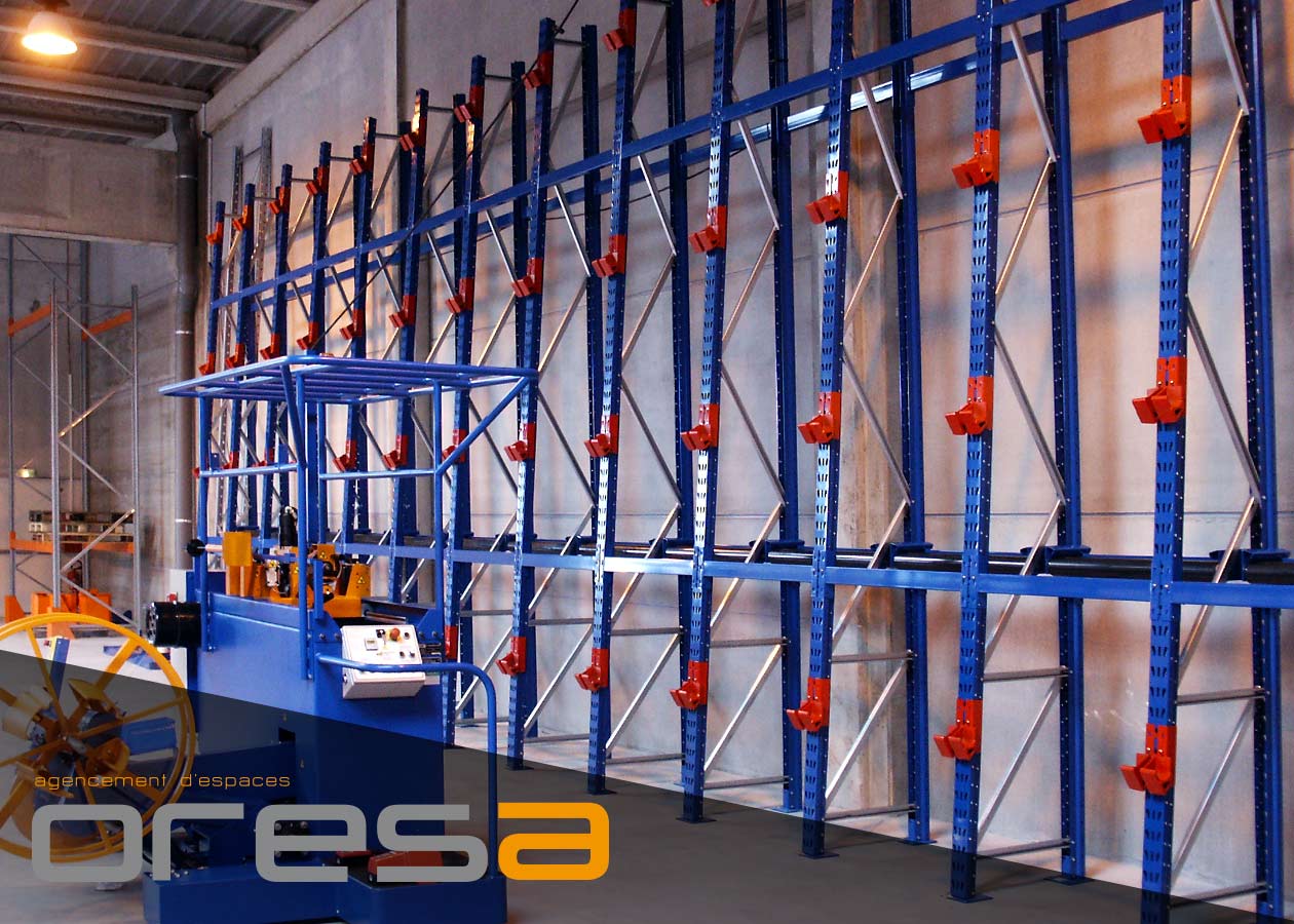 Rayonnage lourd- Rack de stockage porte-bobines - Rack à touret - Oresa